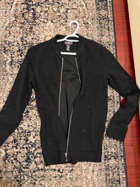H&M Black Men’s  Textured Zip Bomber Jacket